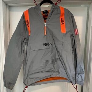Forever 21 Gray and Orange NASA Windbreaker